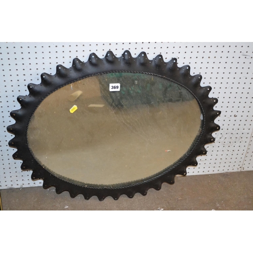 369 - OVAL METAL FRAMED MIRROR