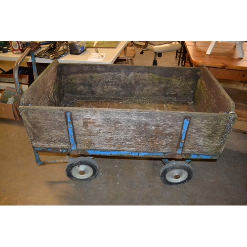 567 - VINTAGE WOODEN TROLLEY