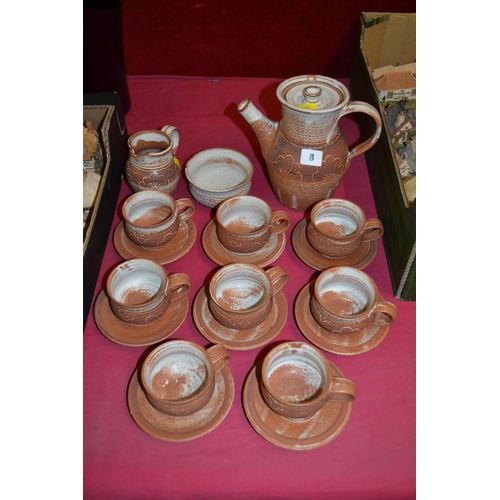 8 - ARTWARE STONEWARE COFFEE SERVICE; 20 PIECES