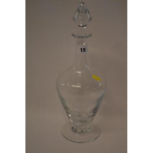 15 - VEUVE CLIQUOT PONSARDIN DECANTER AND STOPPER