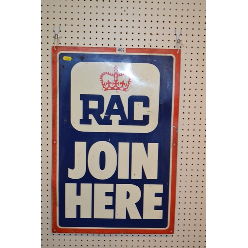 402 - RAC ENAMEL SIGN