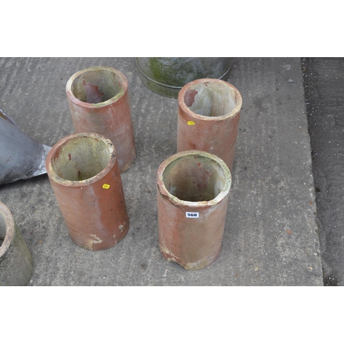 568 - 4 TERRACOTTA DRAIN PIPES