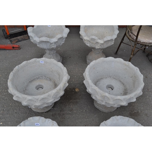 573 - PAIR OF PETAL URNS