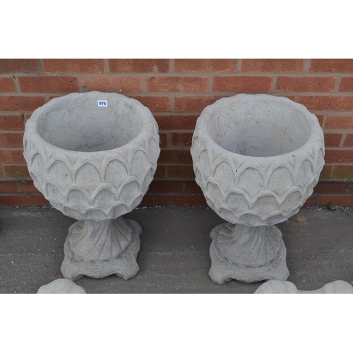 575 - PAIR OF PETAL URNS