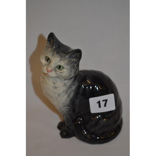 17 - BESWICK BONE CHINA CAT (15CM)