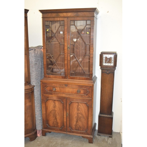 753 - REPRODUCTION MAHOGANY BOOKCASE / CUPBOARD 76CM WIDTH X 28CM DEPTH X 183CM HIGH