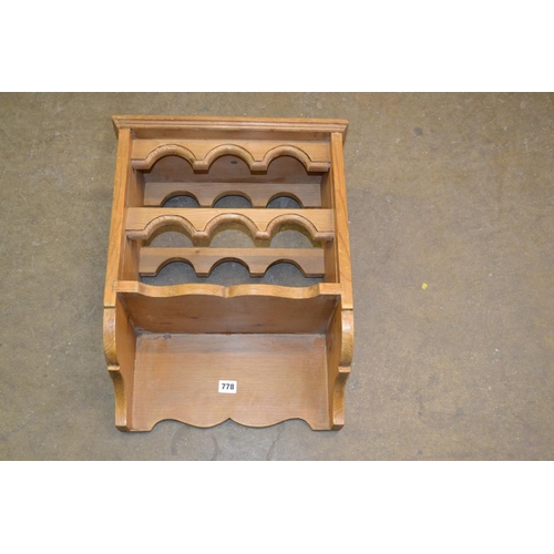 778 - PINE WALL BOTTLE RACK