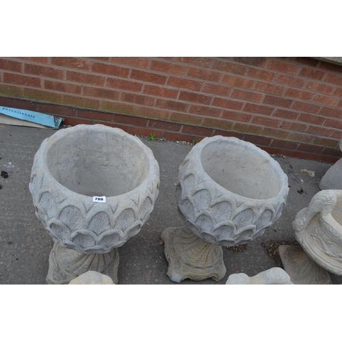 788 - PAIR OF LARGE PETAL URNS