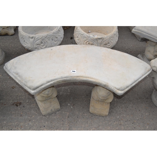 789 - CURVED GARDEN SEAT ON SQUIRREL SUPPORTS