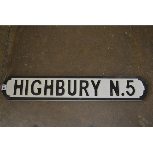 111 - HIGHBURY N5 SIGN
