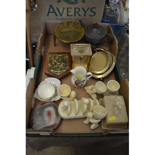 112 - QUANTITY OF LURPACK CHINA, BRASS TRIVET, ETC