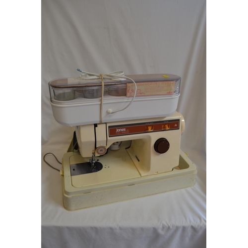 127 - JONES FULL ZIG ZAG ELECTRIC SEWING MACHINE AND SALTON YOGHURT MAKER