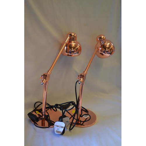 131 - PAIR OF COPPER ANGLE POISE LAMPS