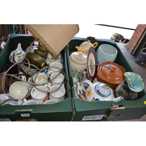 142 - 2 BOXES OF ASSORTED CHINA