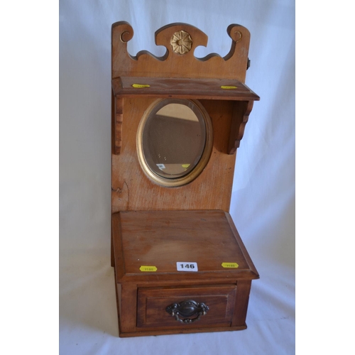 146 - EDWARDIAN SATINWOOD BRACKET FITTED DRAWER AND MIRROR