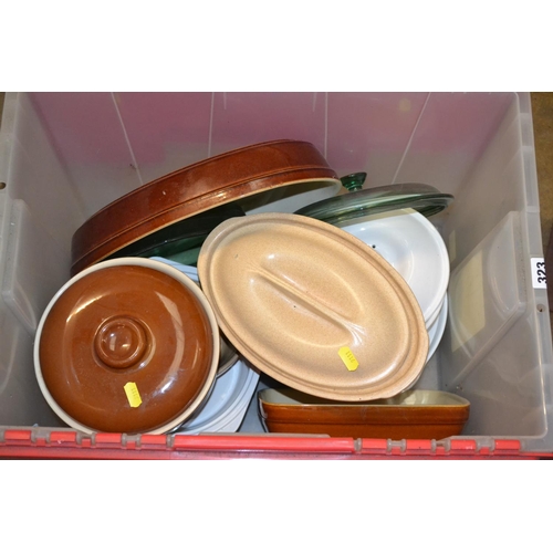 323 - CASSEROLE DISHES, ETC