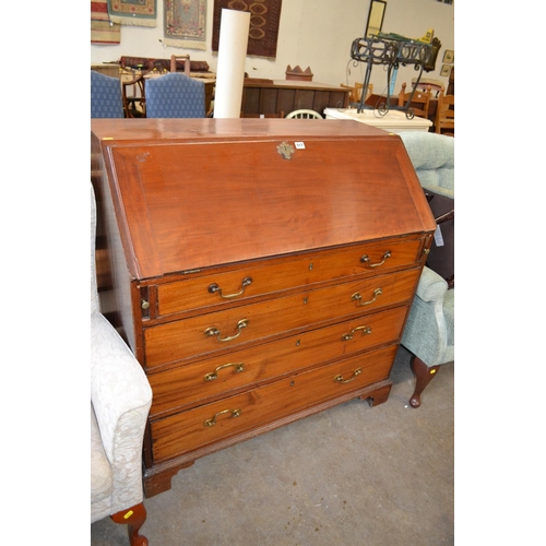 517 - GEORGIAN MAHOGANY 4 DRAWER BUREAU