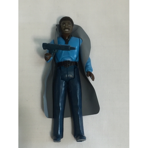 13 - STAR WARS LANDO CALRISSIAN WITH VINYL CAPE, BLUE BESPIN BLASTER HONG KONG 1980