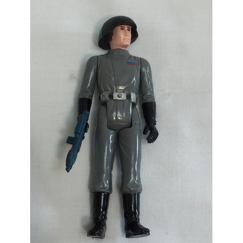 16 - STAR WARS DEATH SQUAD COMMANDER WITH FLUORESCENT BLUE STORM TROOPER BLASTER HONG KONG 1977