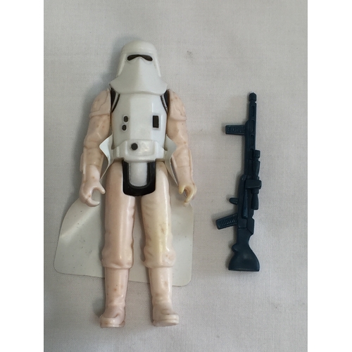 18 - STAR WARS SNOW TROOPER HOTH STORMTROOPER VINYL CAPE WITH TRANSLUCENT LASER RIFLE HONG KONG 1980