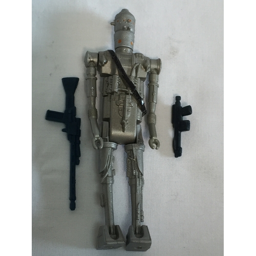 32 - STAR WARS IG-88 WITH BLUE LONG RIFLE AND STORMTROOPER BLASTER, HONG KONG 1980