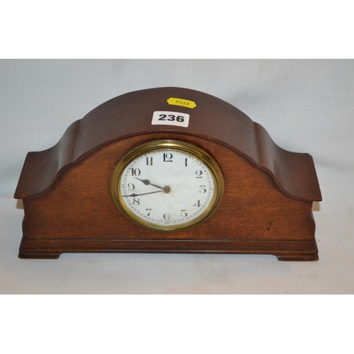 236 - EDWARDIAN MAHOGANY MANTEL CLOCK