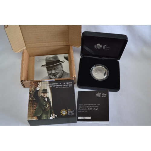 357 - 2015 ROYAL MINT 50TH ANNIVERSARY OF THE DEATH OF SIR WINSTON CHURCHILL £5 COIN (28.28g)