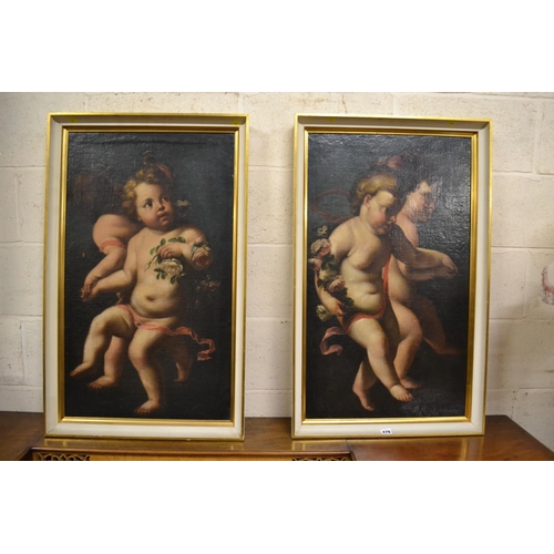 479 - PAIR OF OIL PAINTINGS ON CANVAS 