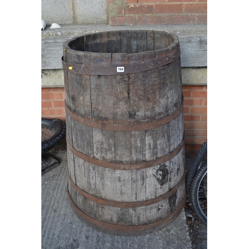 704 - LARGE METAL BOUND BARREL