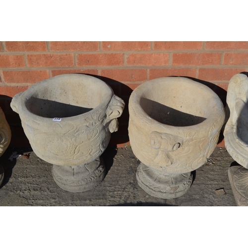 772 - PAIR OF SCROLL URNS