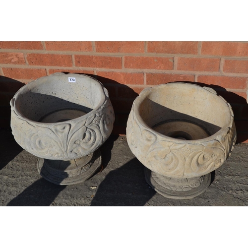 773 - PAIR OF ACANTHUS URNS