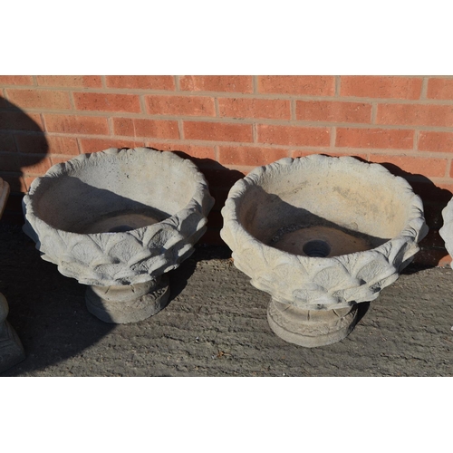 776 - PAIR OF LEAF URNS