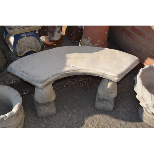 777 - CURVED GARDEN BENCH ON SQUIRREL SUPPORTS