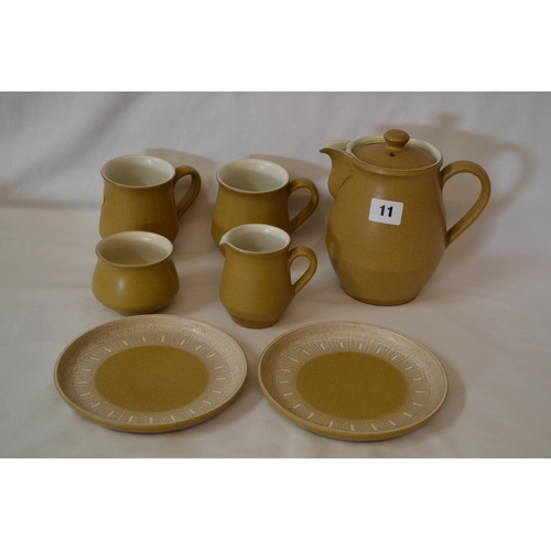 11 - DENBY STONEWARE DUET SERVICE (8 PIECES)