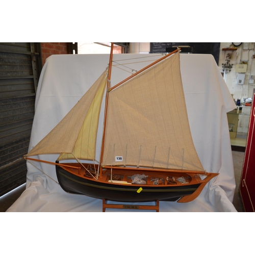 130 - MODEL WHERRY SAILING BOAT