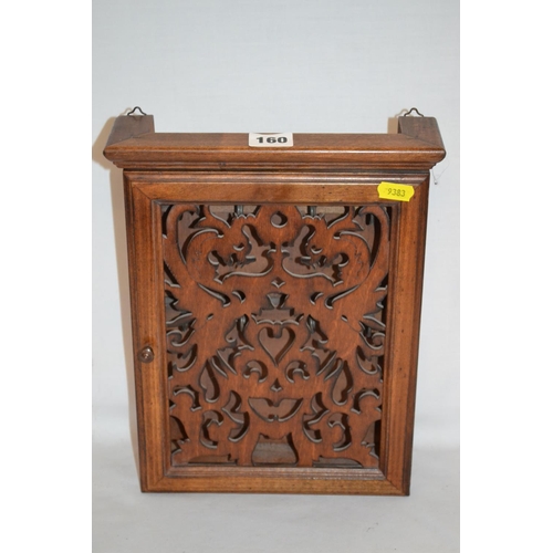 160 - CARVED FRETWORK KEY CUPBOARD