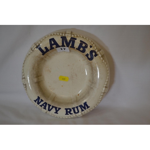 17 - VINTAGE ROYAL NORFOLK LAMBS NAVY RUM LIFE BELT SHAPED DISH