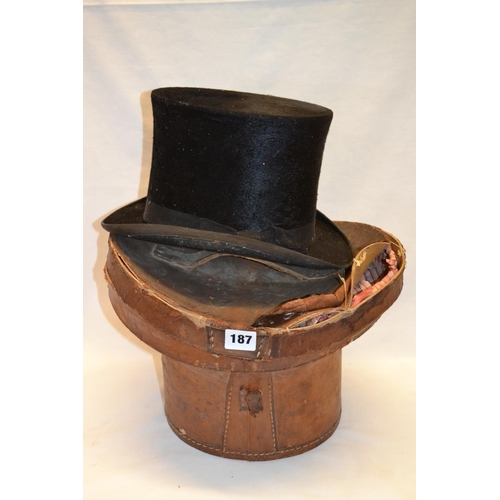 187 - BLACK SILK TOP HAT 