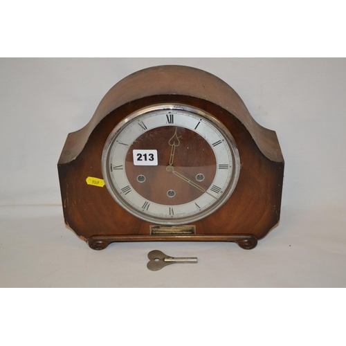 213 - WESTMINSTER CHIMES PRESENTATION MANTEL CLOCK