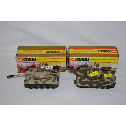 217 - CORGI TIGER MK1 TANK AND CORGI CENTURION MKIII TANK BOTH IN ORIGINAL BOXES