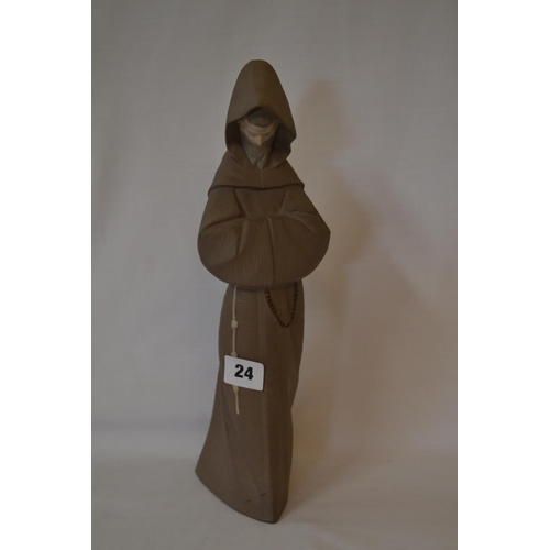 24 - LLADRO STONEWARE MONK (34CM)