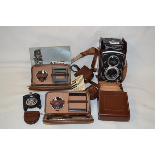 264 - FRANKE & HEIDECKE ROLLEICORD SYNCHRO-COMPUR CAMERA AND ACCESSORIES