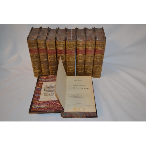 342 - 9 LEATHER BOUND AND MARBLED BOOKS 