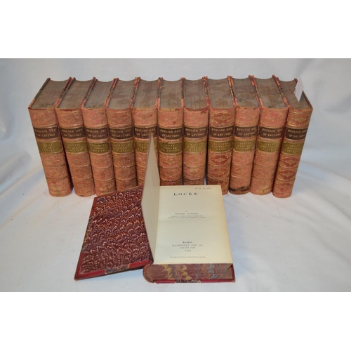 346 - 12 LEATHER BOUND AND MARBLED BOOKS 