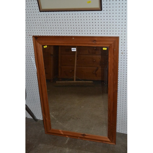 417 - WALL MIRROR IN PINE FRAME