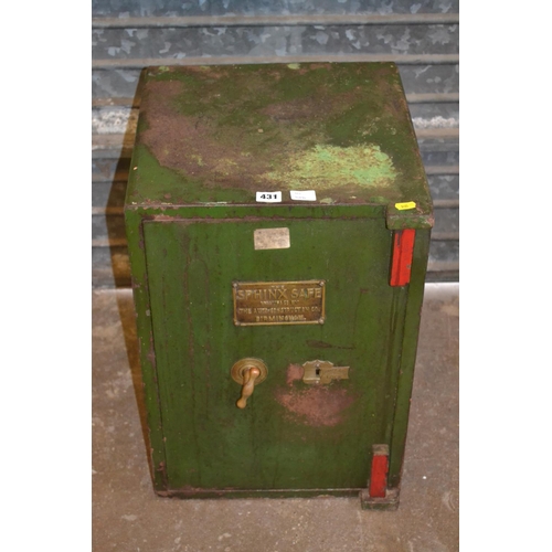 431 - 19TH CENTURY THE SPHINX SAFE (NO KEYS)