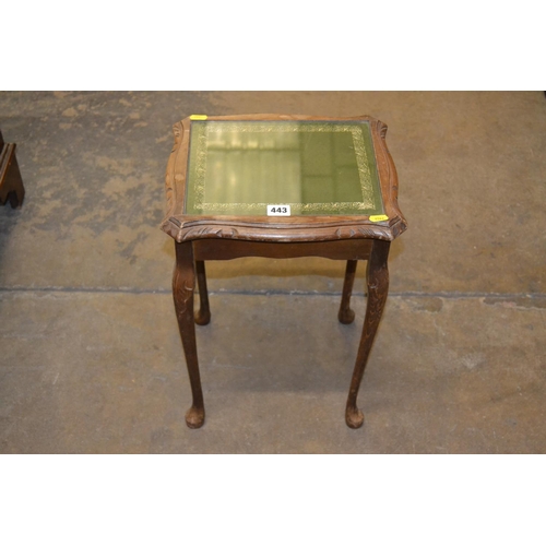 443 - REPRODUCTION SQUARE MAHOGANY COFFEE TABLE