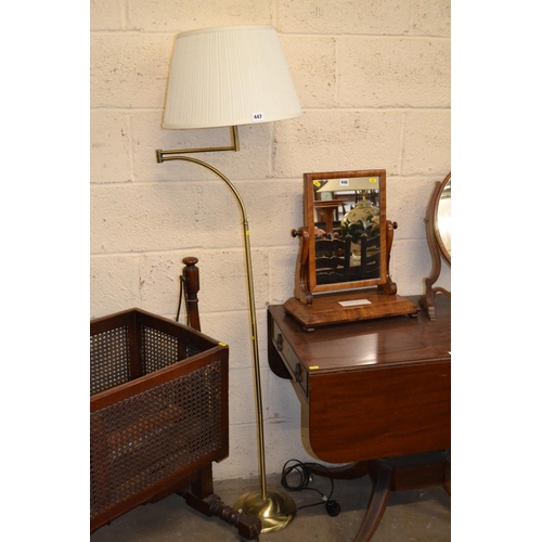 447 - MODERN ADJUSTABLE HALF STANDARD LAMP AND SHADE