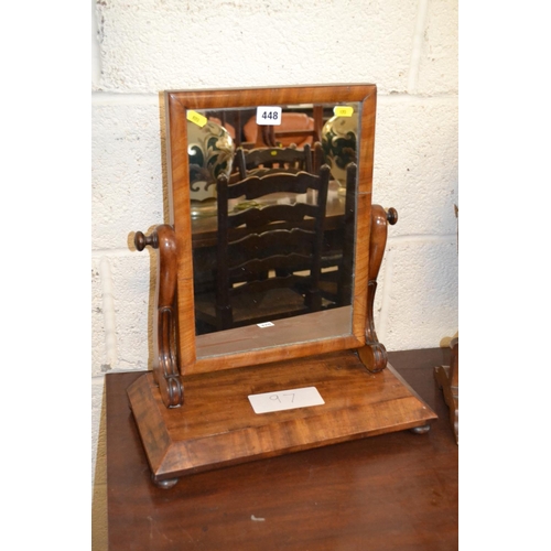 448 - 19TH CENTURY MAHOGANY SWING TOILET MIRROR