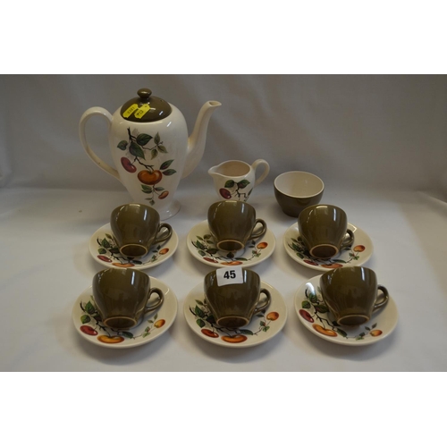 45 - RETRO CHERRY DECORATED COFFEE SERVICE (16 PIECES)